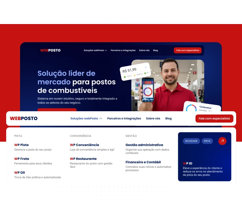 Imagem de elementos do site WebPosto.